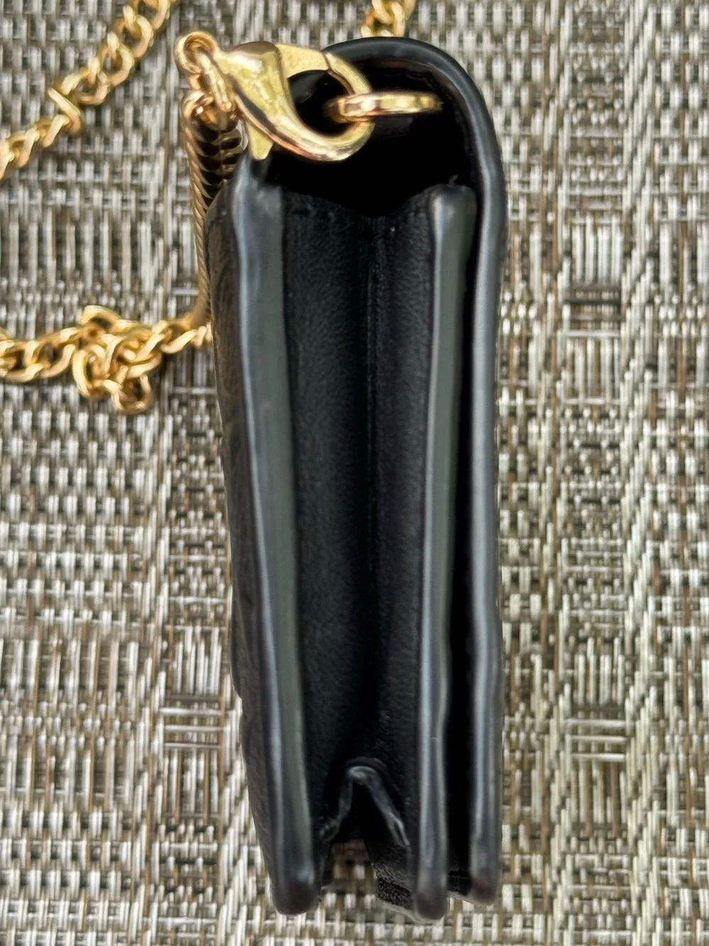 Coach Embossed Mini Wallet On A Chain Black Like New!